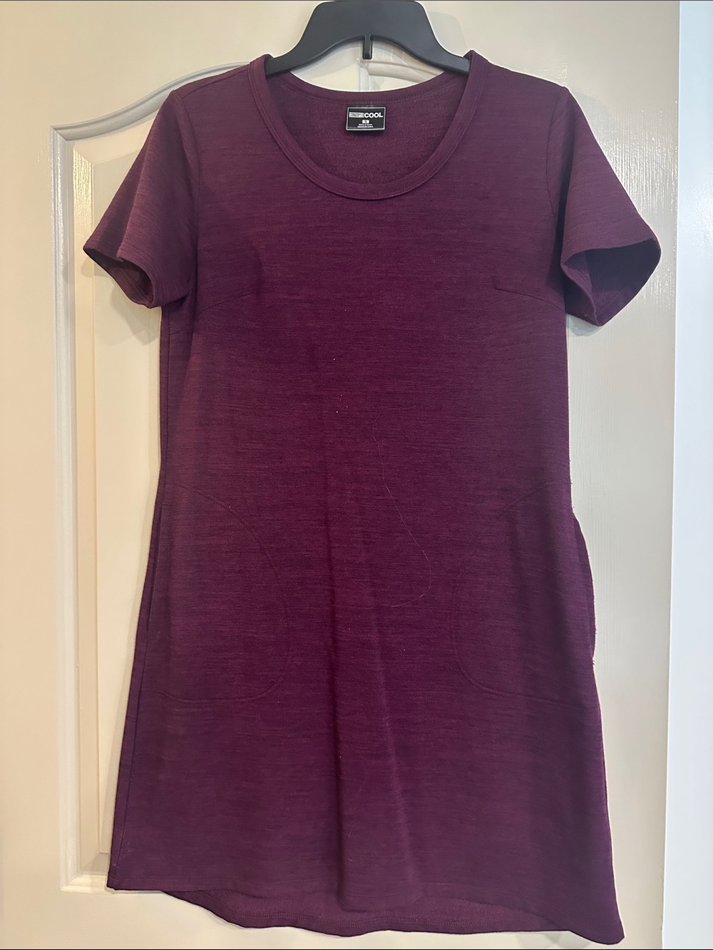 Short Sleeve Shift Dress - Plum
